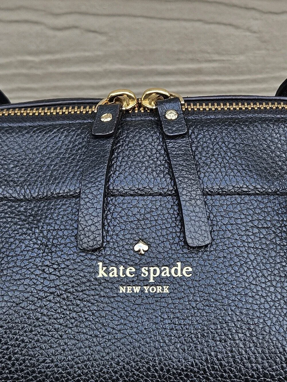 Kate Spade Large Black Handbag Doctor Medic Bag Pebbled Leather Purse Spacious